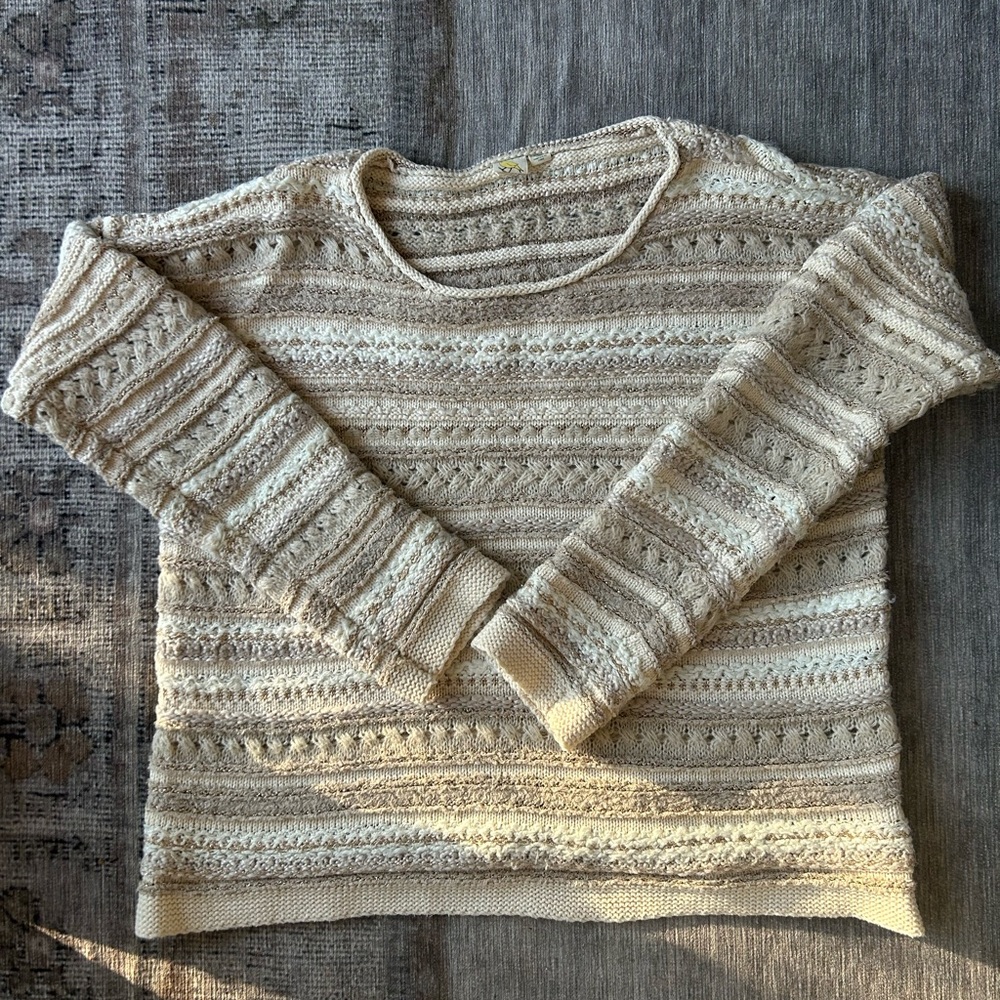 Anthropologie Sweater with Gold Threading
